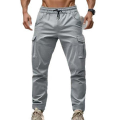 Men's Versatile Cargo Pants with Adjustable Waistband for Casual and Outdoor Use