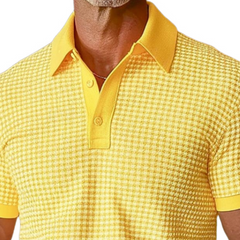 Men's Spring Fashion Classic Retro Textured Fabric Golf Polo Shirt MTA0144D8K