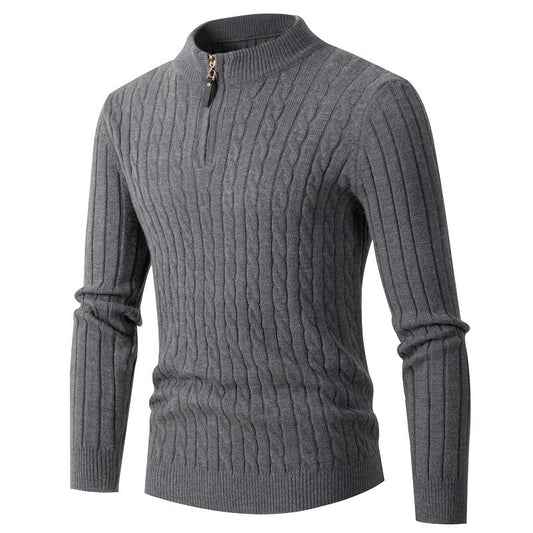 Men's Cable Knit Half-Zip Sweater - Stylish And Versatile For Everyday Wear