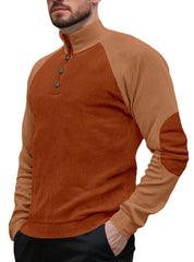 Stylish Color-Block Henley Pullover for Men - Perfect for Casual and Outdoor Activities