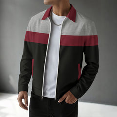 Stylish Color-Block Bomber Jacket for Men - Perfect for Casual and Sporty Looks