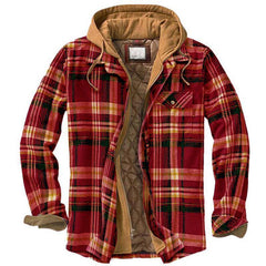 Plaid Hooded Jacket With Quilted Lining - Perfect For Outdoor Adventures