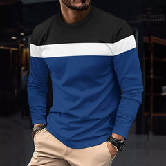 Stylish Long Sleeve T-Shirt with Striped Design for Men