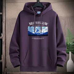 Stylish Mountain Graphic Hoodie For Men - Perfect For Casual Wear And Outdoor Adventures