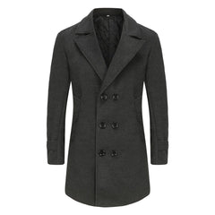 Stylish Double-Breasted Men's Pea Coat - Perfect for Winter and Formal Occasions