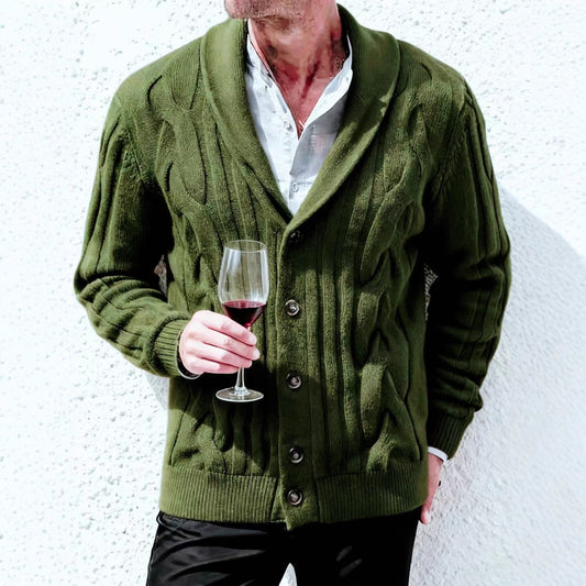 Classic Cable Knit Cardigan With Stylish Buttons