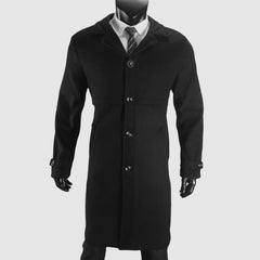 Men's Classic Double-Breasted Long Trench Coat - Stylish and Versatile for All Seasons