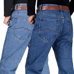 Classic Straight Fit Jeans with Stylish Back Pockets