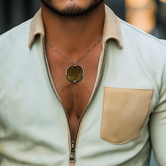 Men's Spring Fashion Casual Deep V Neck Zipper Suede Long Sleeve Shirt MTA0382D7K