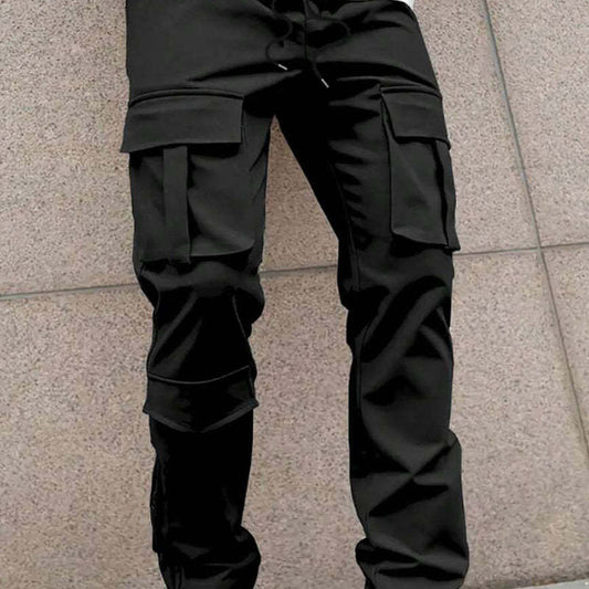 Men's Solid Color Casual Multi-Pocket Cargo Pants MTA0303D7X