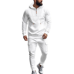 Men's Loose Sports Hooded Sweatshirt And Sports Pants Set 40057919Y