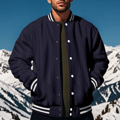Quilted Bomber Jacket for Men - Winter Fashion with Diamond Stitching Design