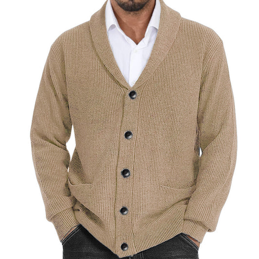 Stylish Men's Cardigan Sweater with Classic Buttons for Everyday Wear