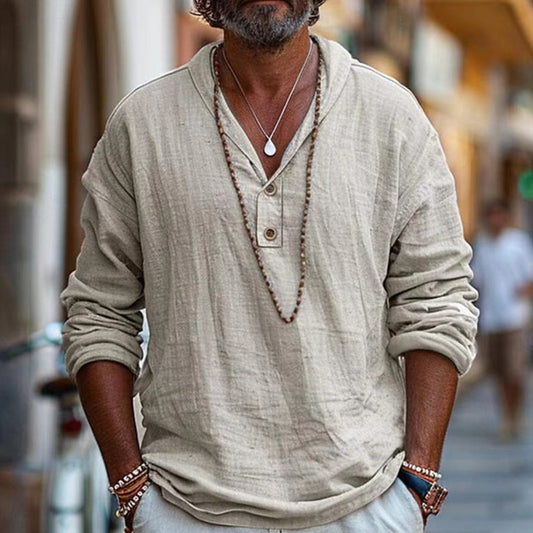 Stylish Henley Shirt for Men - Perfect for Casual and Outdoor Wear