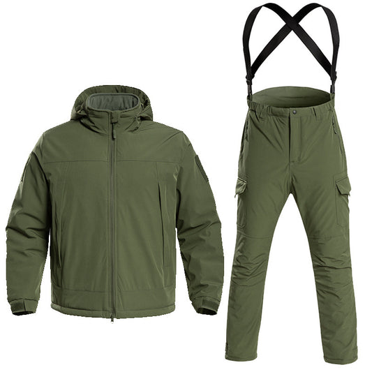 Tactical Outdoor Jacket and Suspender Pants Set - Perfect for All-Weather Adventures