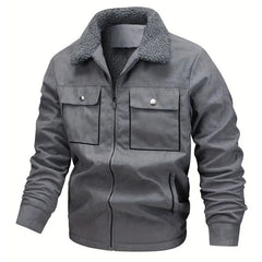 Men's Winter Warm Jacket with Faux Fur Collar - Perfect for Outdoor Adventures