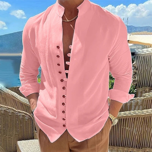 Stylish White Button-Up Shirt for Men - Perfect for Summer and Casual Outings