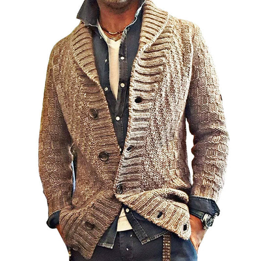 MEN'S VINTAGE LAPEL KNIT CARDIGAN JACKET 05701756X