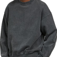 Oversized Faded Black Crewneck Sweatshirt for Everyday Wear