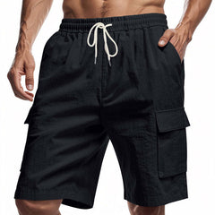 Men's Casual Solid Color Elastic Work Shorts MTA0738D0X