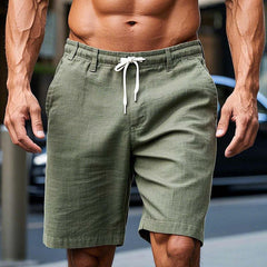 Men's Light Army Green Solid Color Breathable Casual Shorts 15737769P