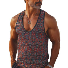 Men's Retro Print Casual Tank Top MTA1706C2U