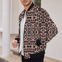 Leopard Print Bomber Jacket For Men - Stylish And Versatile Outerwear