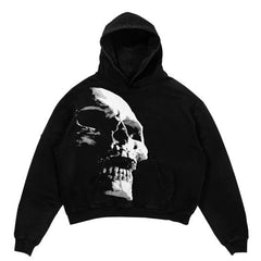 Skull Lightning Graphic Hoodie - Perfect for Edgy Streetwear Enthusiasts