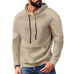 Quilted Hoodie for Men - Stylish and Comfortable Pullover with Pouch Pocket