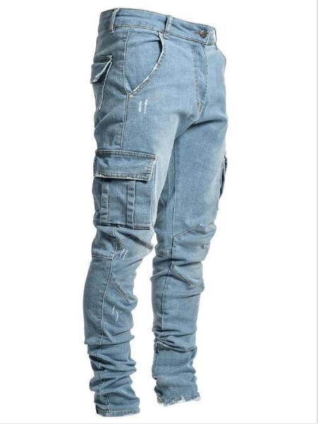 Stylish Cargo Denim Jeans for Men - Perfect for Casual and Outdoor Adventures