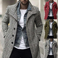 Stylish Plaid Overcoat for Men - Perfect for Casual and Formal Occasions
