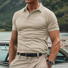 Men's Stylish Short Sleeve Polo Shirt - Perfect For Casual And Outdoor Activities
