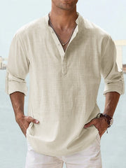 Stylish Pink Henley Shirt for Men - Perfect for Casual and Semi-Formal Occasions