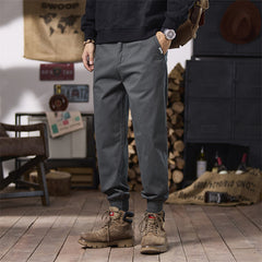 Men's Casual Tapered Cargo Pants with Adjustable Cuffs