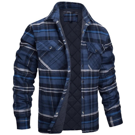 Plaid Quilted Jacket for Men - Stylish and Warm Winter Outerwear