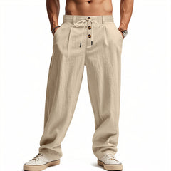 Stylish Loose-Fit Trousers with Adjustable Waistband for Men