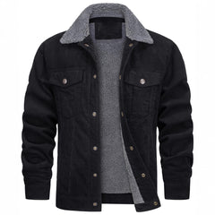 Warm Corduroy Jacket with Faux Fur Lining for Men - Perfect for Cold Weather