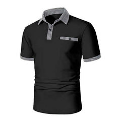 Men's Button Down Colorblock Sports Short Sleeve Polo Shirt 86428180X