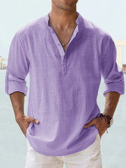 Stylish Pink Henley Shirt for Men - Perfect for Casual and Semi-Formal Occasions
