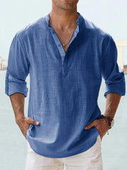 Stylish Pink Henley Shirt for Men - Perfect for Casual and Semi-Formal Occasions