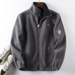 Men's High-Collar Fleece Jacket - Perfect for Outdoor Adventures and Casual Wear
