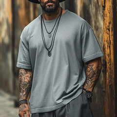 Men's Simple Solid Color Short-Sleeved T-Shirt MTA1952C0P