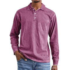 Stylish Long-Sleeve Polo Shirt for Men - Perfect for Casual and Semi-Formal Occasions