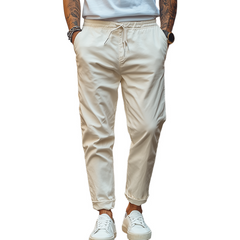 Men's Spring Fashion Casual Cotton Blended Elastic Waist Pants MTA3161C9K