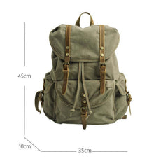 Men's Retro Outdoor Large Capacity Multi-Pocket Canvas Backpack 33759989Y