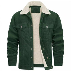 Cozy Corduroy Jacket with Faux Fur Lining - Perfect for Cold Weather