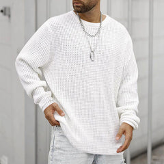 Classic Black Crew Neck Sweater For Men - Perfect For Casual And Formal Wear