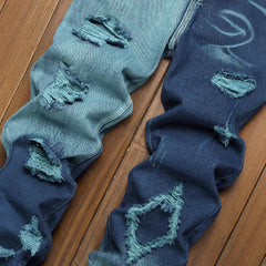 Distressed Denim Jeans With Unique Ripped Design For Men