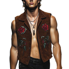 Men's Vintage Suede Patched Vest MTA2172C9P