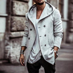 Stylish Double-Breasted Pea Coat For Men - Perfect For Casual And Formal Wear